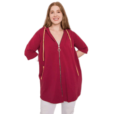 RELEVANCE Dámská mikina na zip plus size LOUNES bordó RV-BL-6863.59P_377140 Univerzální