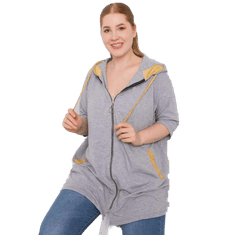 RELEVANCE Dámská mikina na zip plus size LOUNES šedá RV-BL-6863.59P_377123 Univerzální