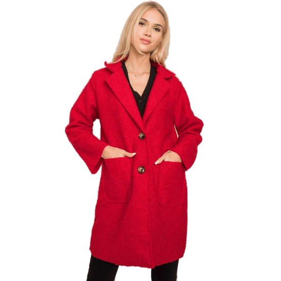 Och Bella Dámský kabát s kapsami Polli OCH BELLA červený TW-PL-BI-21717.40P_378759