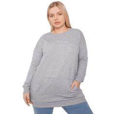 RELEVANCE Dámská mikina plus size melanžová dlouhá EASTON šedá RV-BL-7094.17P_378915 Univerzální