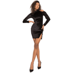 RUE PARIS Dámské šaty velurové mini Bellah RUE PARIS černé RV-SK-7344.66_380625 S
