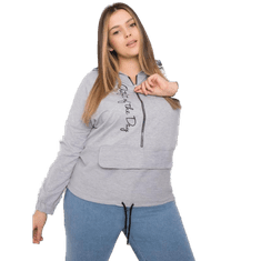 RELEVANCE Dámská mikina melanžová plus size KAYLEE šedá RV-BL-7179.27_381285 Univerzální