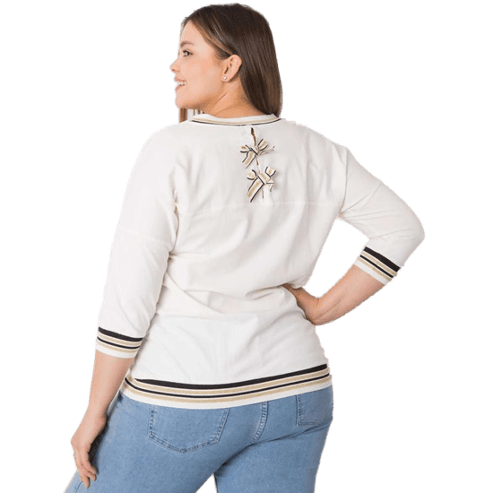 RELEVANCE Bavlněná plus size Dámská halenka v barvě ecru Mia RV-BZ-7046.34_381364