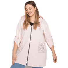 RELEVANCE Dámská mikina na zip plus size ZURICH světle růžová RV-BL-6795.84_381328 Univerzální