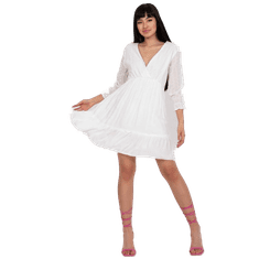 Factoryprice Dámské šaty s výstřihem DELANEY bílé EM-SK-1018.75_385872 M