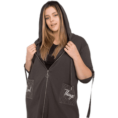 RELEVANCE Dámská mikina na zip plus size ZURICH tmavě khaki RV-BL-6795.84_381249 Univerzální