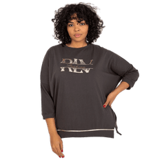 RELEVANCE Dámská halenka bavlněná plus size CORDELIA khaki RV-BZ-7504.81P_383269 Univerzální