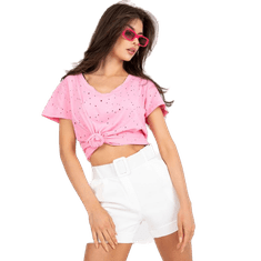 FANCY Dámské tričko bavlněné jednobarevné ONE světle růžové FA-TS-6967.77P_387374 Univerzální