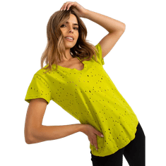 FANCY Dámské tričko s dírami bavlněné HOLES limetkově zelené FA-TS-6967.77P_387405 Univerzální