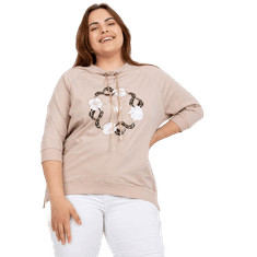 RELEVANCE Dámská halenka bavlněná plus size LAURA béžová RV-BZ-7587.27P_386936 Univerzální