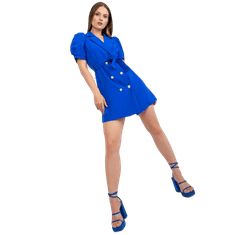 ITALY MODA Dámské šaty s vázáním koktejlové VIRGEE modré DHJ-SK-A6311.39_388163 Univerzální
