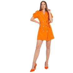 ITALY MODA Dámské šaty s páskem koktejlové ONREA oranžové DHJ-SK-A6311.39_388184 Univerzální