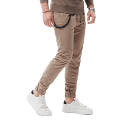 OMBRE Pánské kalhoty joggers PHILIP béžové MDN14653 XL