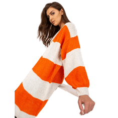 Och Bella Dámský svetr pletený OCH BELLA ecru-oranžový TW-SW-BI-M3022.29X_390092 Univerzální