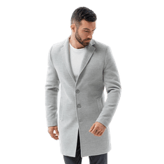 OMBRE Pánský kabát přechodový ELIAS šedý MDN119998 XXL