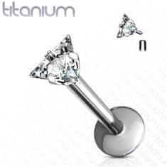 SPERKY4U Piercing do brady - labreta titan trojúhelník, 1,2 x 8 mm