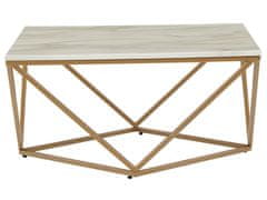 Beliani Konferenční stolek s mramorovým vzhledem béžový/zlatý MALIBU