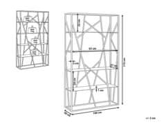 Beliani Regál 4 police stříbrný HOXIE