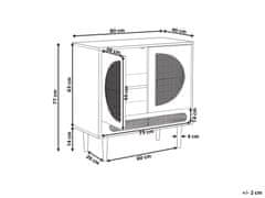 Beliani Ratanová 2dveřová komoda se zásuvkou světlé dřevo POTOSI