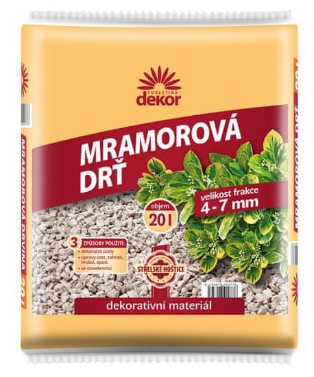 Drť mramorová 20 l- 4-7 mm