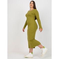 FANCY Dámské šaty s rozparkem na zádech plus size JULIA světle zelené FA-SK-0244.96_392968 Univerzální