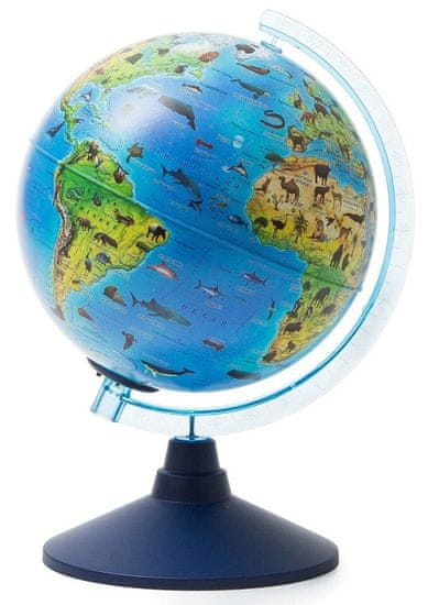 Alaysky's Globe Zoogeografický glóbus pro děti s LED podsvícením, popisky v angličtině 25 cm