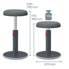 Leitz Ergonomická balanční židle ERGO Cosy Stool sametově šedá