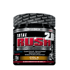 Weider Total Rush 2.0, 375g, stimulační předtréninková směs s vysokým obsahem kofeinu, Brusinka