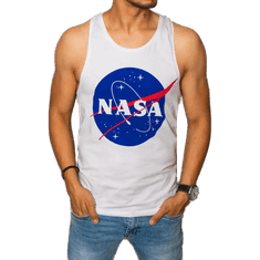 Dstreet Pánský nátělník s potiskem bílý NASA LOGO rx4673 3XL