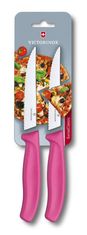 Victorinox  2 nože na pizzu Victorinox, vroubkované 12 cm, růžová