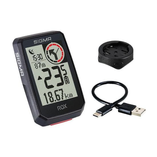 Sigma Cyklocomputer Rox 2.0 GPS - součástí klasický držák 00463, černá