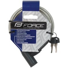 Force Zámek spirála s držákem 120cm/8mm - bílý 49117