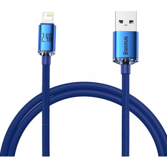 BASEUS CAJY000003 Crystal Shine Series Datový Kabel USB - Lightning 20W 1,2m Blue