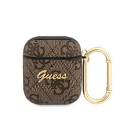 Guess Pouzdro pro Airpods 1/2 hnědé - Guess 4G Script