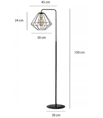 ALTEO LP1 BLACK 225/LP1 moderní stojací lampa LOFT černá zlaté prvky