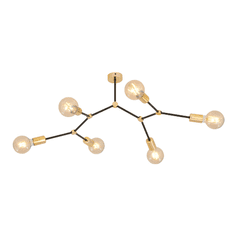 shumee CODE 6 BLACK 1136/6 černé stropní svítidlo se zlatými prvky