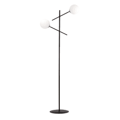 shumee Moderní stojací lampa LINEAR LP2 BLACK/OPAL 1169/LP2 se stínidly