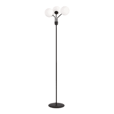 shumee Stojací lampa NOVA LP3 BLACK/OPAL 1138/LP3 se skleněným stínidlem