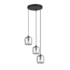 shumee STORM 3 PREMIUM BLACK 1176/3PREM závěsná lampa skleněná koule stínidlo moderní převis.