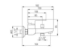 Slezák - RAV CZ Vodovodní baterie vanová Slezák RAV Vltava VT454.5CB Barva: chrom/bílá, Rozměr: 150 mm