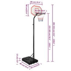 Greatstore Basketbalový koš bílý 282–352 cm polyethylen