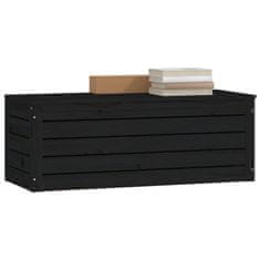 Greatstore Úložný box černý 89x36,5x33 cm masivní borové dřevo