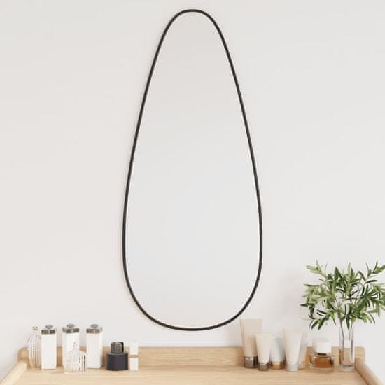 Greatstore Nástěnné zrcadlo černé 80 x 35 cm