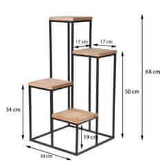 Dekorstyle Stojan na květiny ALFA 34 cm černý/hnědý