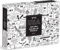 Galison GALISON Vybarvovací puzzle Maptote: USA 1000 dílků