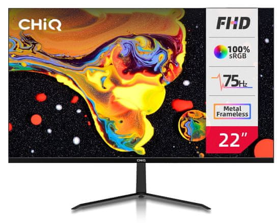 CHiQ 22" bezrámečkový monitor 22P610FS Full HD 75 Hz UltraSlim