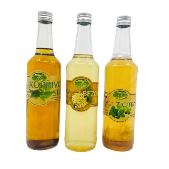 Horňácká farma Sirupy - bezinka, máta, kopřiva, 3x 500 ml