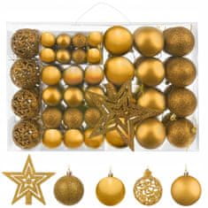 Iso Trade Vánoční ozdoby - koule + hvězda 100ks | zlaté