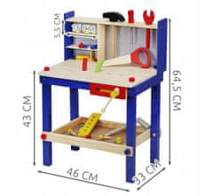 Iso Trade Dětská dřevěná dílna s nářadím | 30-dílná