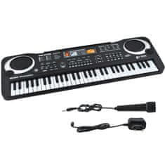 Iso Trade Elektronický keyboard pro děti + mikrofon a adaptér | 61 kláves